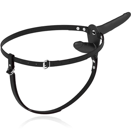 FETISH SUBMISSIVE HARNESS - SCHWARZER VIBRATOR MIT DOPPELPENETRATION - Vibrationsgurte