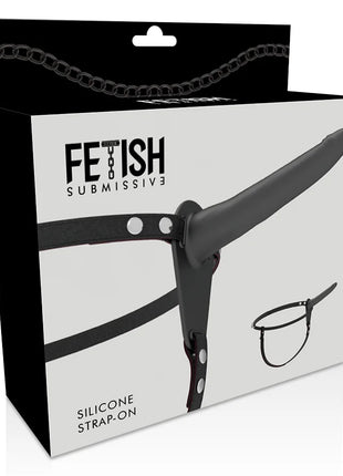 FETISH SUBMISSIVE HARNESS - SCHWARZES SILIKON 15 CM - Strapon Gurte