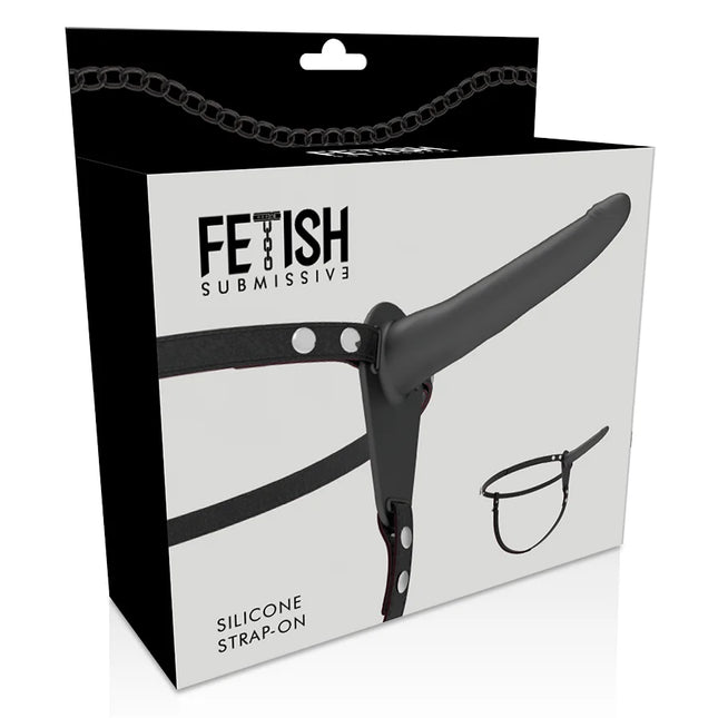 FETISH SUBMISSIVE HARNESS - SCHWARZES SILIKON 15 CM - Strapon Gurte