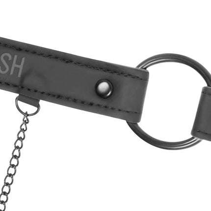 FETISH SUBMISSIVE - KNEBELRING MIT NIPPELKLEMMEN - Halskette