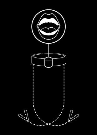 FETISH SUBMISSIVE - KNEBELRING MIT NIPPELKLEMMEN - Halskette