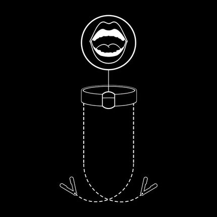 FETISH SUBMISSIVE - KNEBELRING MIT NIPPELKLEMMEN - Halskette