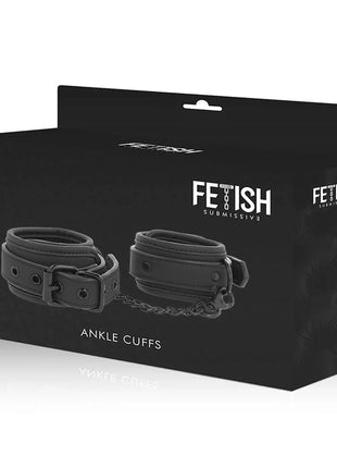 FETISH SUBMISSIVE - KNÖCHELSTZE AUS VEGANEM LEDER MIT NOPRENE-FUTTER - Handschellen für Frauen