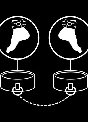 FETISH SUBMISSIVE - KNÖCHELSTZE AUS VEGANEM LEDER MIT NOPRENE-FUTTER - Handschellen für Frauen