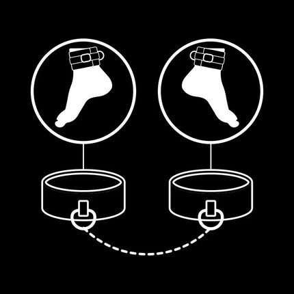 FETISH SUBMISSIVE - KNÖCHELSTZE AUS VEGANEM LEDER MIT NOPRENE-FUTTER - Handschellen für Frauen