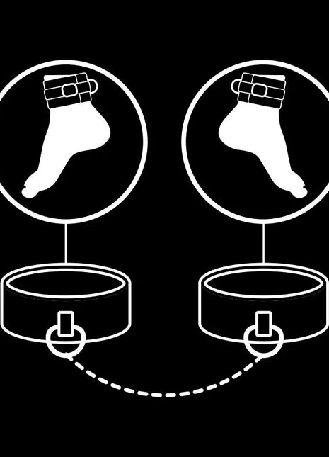 FETISH SUBMISSIVE - KNÖCHELSTZE AUS VEGANEM LEDER MIT NOPRENE-FUTTER - Handschellen für Frauen