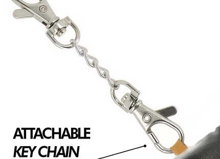 Silberfarbener metall-schlüsselanhänger mit robustem karabiner und miteinander verbundenen gliedern fetisch submissive luno bdsm teddybär modell 7