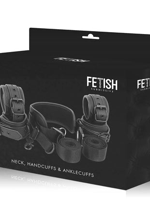 FETISH SUBMISSIVE - MEISTERPOSITION MIT 4 NOPRENE-GEFÜTTERT HANDSCHELLEN - Handschellen
