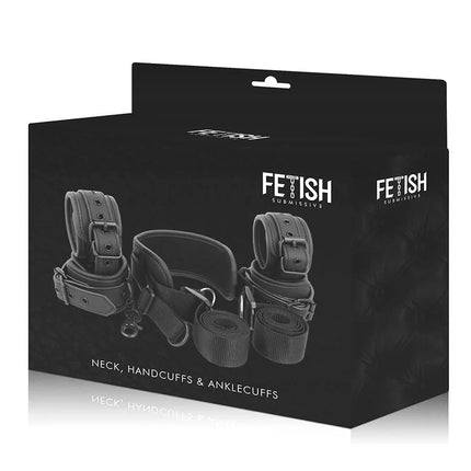 FETISH SUBMISSIVE - MEISTERPOSITION MIT 4 NOPRENE-GEFÜTTERT HANDSCHELLEN - Handschellen