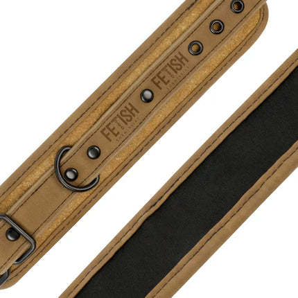 FETISH SUBMISSIVE ORIGEN - FESSELMANSCHETTEN AUS VEGANEM LEDER MIT NEOPRENFUTTER - Handschellen für Frauen