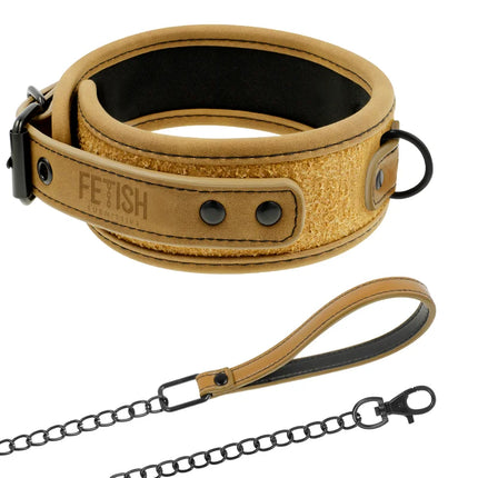 FETISH SUBMISSIVE ORIGEN - NEOPRENGEFÜTTERTE HALSKETTE MIT KETTE - Halskette