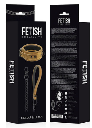 FETISH SUBMISSIVE ORIGEN - NEOPRENGEFÜTTERTE HALSKETTE MIT KETTE - Halskette