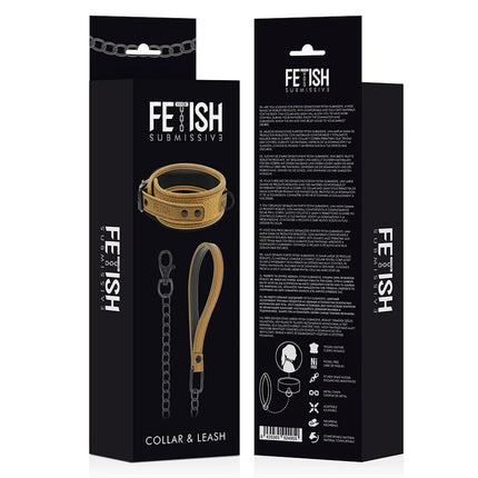 FETISH SUBMISSIVE ORIGEN - NEOPRENGEFÜTTERTE HALSKETTE MIT KETTE - Halskette