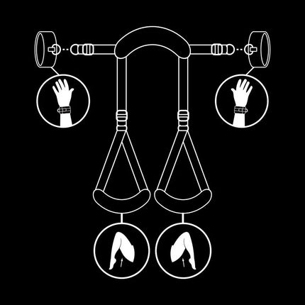 FETISH SUBMISSIVE - POSITION MIT OFFENEN BEINEN UND HANDSCHELLEN MIT NOPRENE-FUTTER - Handschellen