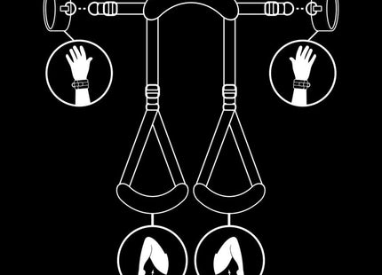 FETISH SUBMISSIVE - POSITION MIT OFFENEN BEINEN UND HANDSCHELLEN MIT NOPRENE-FUTTER - Handschellen