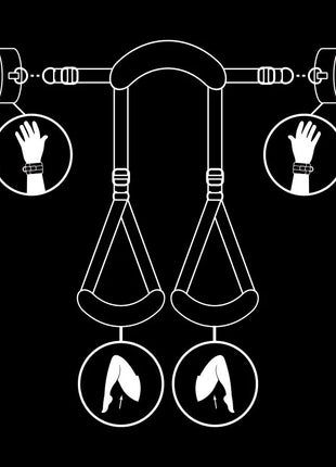 FETISH SUBMISSIVE - POSITION MIT OFFENEN BEINEN UND HANDSCHELLEN MIT NOPRENE-FUTTER - Handschellen