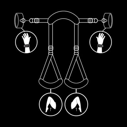 FETISH SUBMISSIVE - POSITION MIT OFFENEN BEINEN UND HANDSCHELLEN MIT NOPRENE-FUTTER - Handschellen