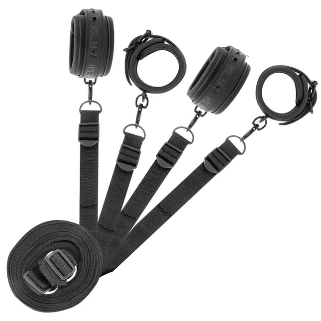 FETISH SUBMISSIVE - SET AUS HANDSCHELLEN UND KRAWATTEN MIT NOPRENE-FUTTER - Handschellen