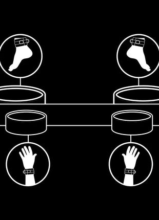 FETISH SUBMISSIVE - BONDAGE-SPREIZSTANGE MIT NOPRENE-FUTTER - Handschellen
