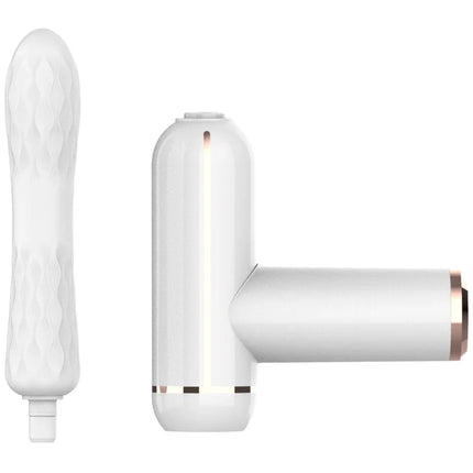 Weißer silikonvibrator fking harmonix mit 32 modi handliches design und strukturierter griff mit metallakzenten