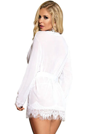 Fransentraum: Elegantes Babydoll mit Blumenmuster - Peignoir