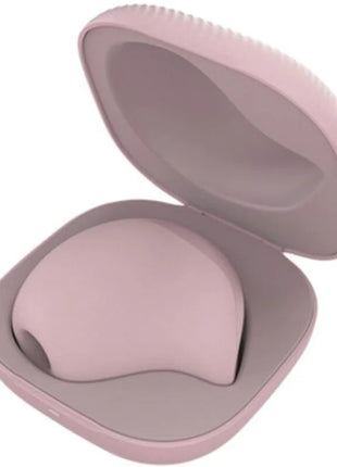 Rosa silikon gesichtsreinigungsbürste von fun factory in passender premium-klitoralsauger tasche