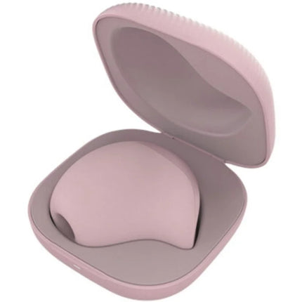 Rosa silikon gesichtsreinigungsbürste von fun factory in passender premium-klitoralsauger tasche