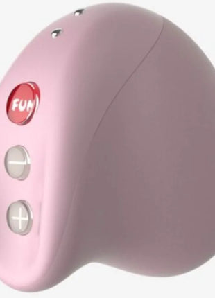 Rosa premium-klitorissauger von fun factory aus silikon mit rotem fun-knopf und zwei silbernen steuerknöpfen