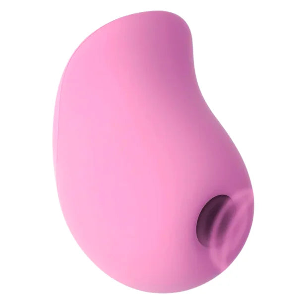 Rosa premium-klitoris-saugermeer von fun factory pink silikonvibrator mit glattem, abgerundetem design und kreisförmiger eindellung