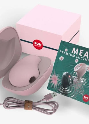 Rosa premium-klitoras-sauger meer von fun factory rosa silikon-sauger in passendem ladekoffer mit verpackung und usb-kabel