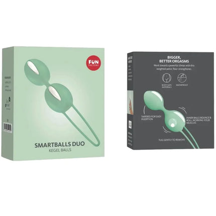 Mintgrüne silikon smartballs duo kegelbälle von fun factory für beckenbodenübungen