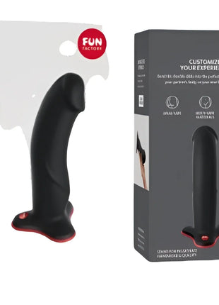 Schwarzer silikon analplug mit rotem boden und strukturiertem griff von fun factory im produkt the boss realistischer dildo schwarz
