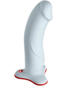 Weißer silikon dildo fun factory the boss mit rotem akzent und kleinem knopfdruck am basis