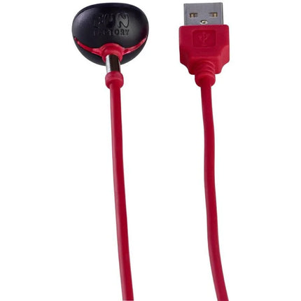 Rotes usb-magnet-ladekabel mit schwarzem rundem bon factory anschluss für fun factory geräte