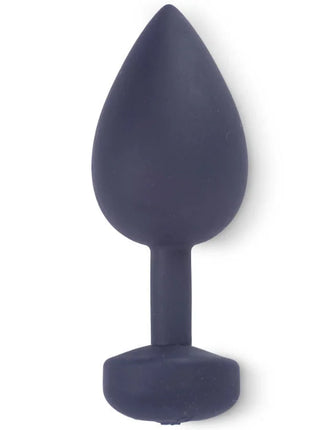 Dunkelblauer silikon butt plug mit tropfenförmigem kopf und abgerundetem boden funtoys gplug anal-vibrator gross 3,9 cm