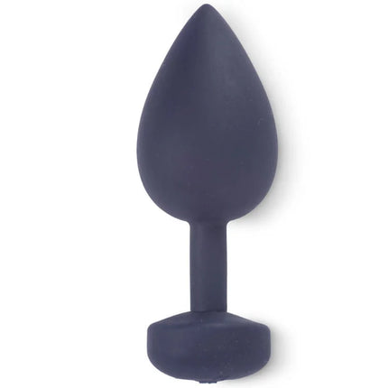 Dunkelblauer silikon butt plug mit tropfenförmigem kopf und abgerundetem boden funtoys gplug anal-vibrator gross 3,9 cm