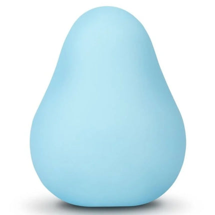 G-vibe wiederverwendbarer texturierter masturbator ei aus blauem silikon in glatter birnenform