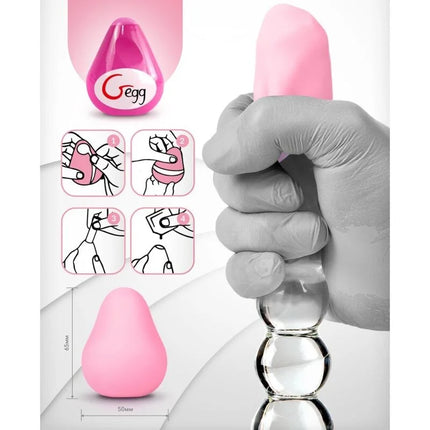 G-VIBE - WIEDERVERWENDBARER TEXTURIERTER MASTURBATOR EI ROSA - Ei-Masturbator