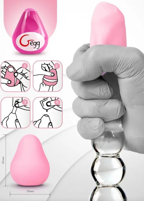 G-VIBE - WIEDERVERWENDBARER TEXTURIERTER MASTURBATOR EI ROSA - Ei-Masturbator