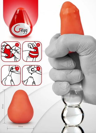 G-VIBE - WIEDERVERWENDBARER TEXTURIERTER MASTURBATOR EI ROT - Ei-Masturbator