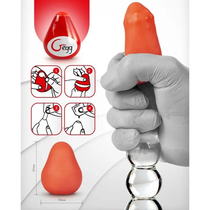 G-VIBE - WIEDERVERWENDBARER TEXTURIERTER MASTURBATOR EI ROT - Ei-Masturbator