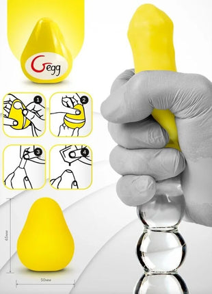 G-VIBE - WIEDERVERWENDBARES GELBE TEXTURIERTES MASTURBATOR-EI - Ei-Masturbator