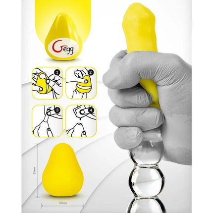G-VIBE - WIEDERVERWENDBARES GELBE TEXTURIERTES MASTURBATOR-EI - Ei-Masturbator