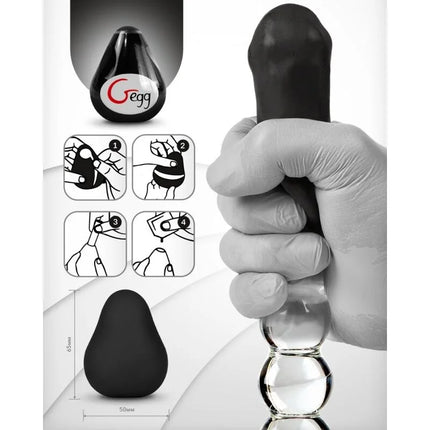 G-VIBE - WIEDERVERWENDBARES TEXTURIERTES MASTURBATOR-EI SCHWARZ - Ei-Masturbator