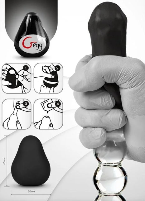 G-VIBE - WIEDERVERWENDBARES TEXTURIERTES MASTURBATOR-EI SCHWARZ - Ei-Masturbator