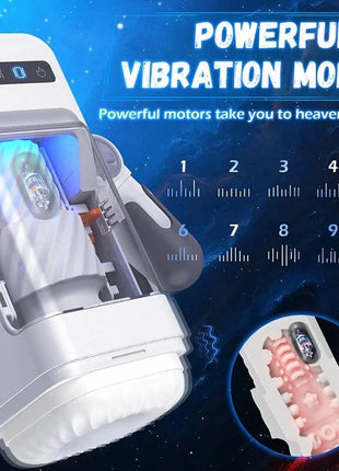 Weißes plastiks-Spielzeug mit transparentem Deckel und blauem Licht mit 10 Vibrationsmodi für Erwachsene