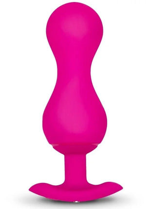 Vibrante pinke silikon butt plug mit glattem, abgerundetem design und stabilem sockel von gballs 3 kegelbälle mit app