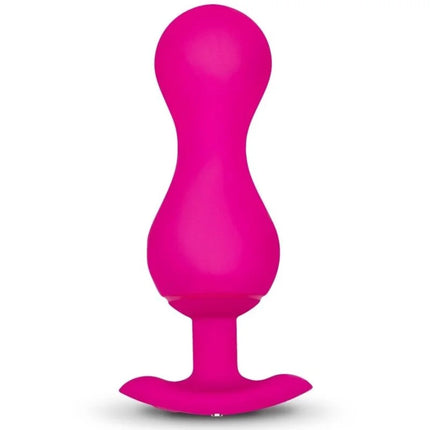 Vibrante pinke silikon butt plug mit glattem, abgerundetem design und stabilem sockel von gballs 3 kegelbälle mit app