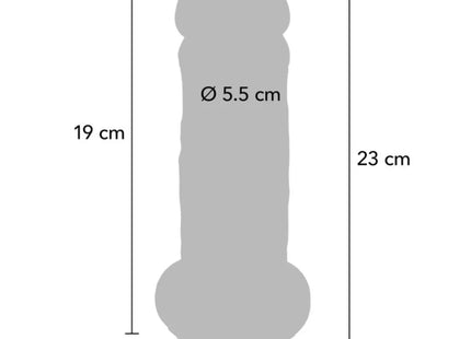 GET REAL - DELUXE REALISTIC PENIS WITH TESTICLES EXTRA THICK 23 CM