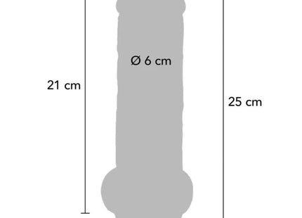 GET REAL - DELUXE REALISTIC PENIS WITH TESTICLES EXTRA THICK 25 CM